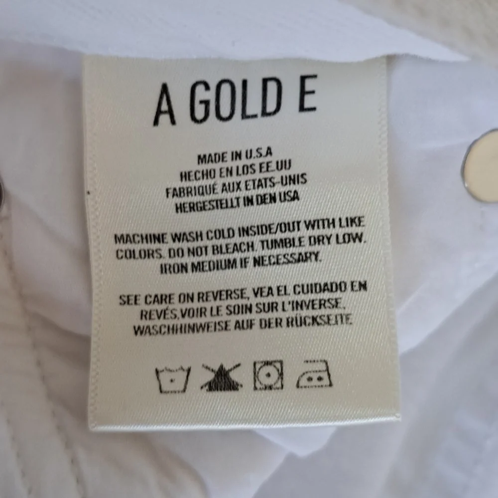 Agolde Los Angeles‎ Womens Lana 100% Cotton Frayed White Straight Ankle Jeans 29 - Picture 6 of 8